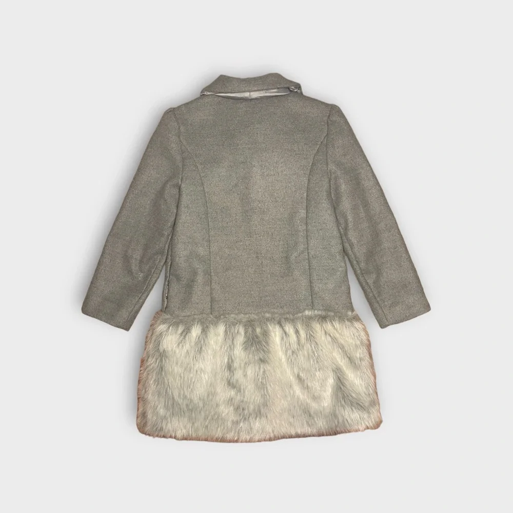 Janie and Jack Bottom Faux Fur Gray Coat